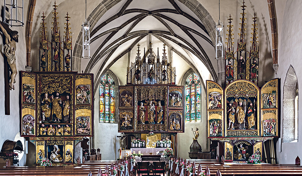 Drei gotische Flügelältere in der Pfarrkirche Waldburg   