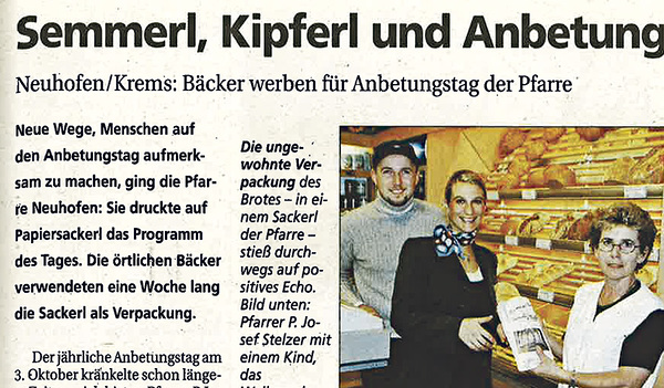 Neue Werbung für die Anbetung. 