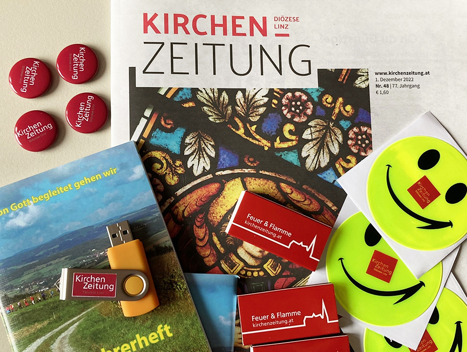 Giveaways der Kirchenzeitung Diözese Linz