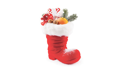 Mancherorts kommen am  6. Dezember Nüsse, Orangen und Süßes in einem Stiefel.  