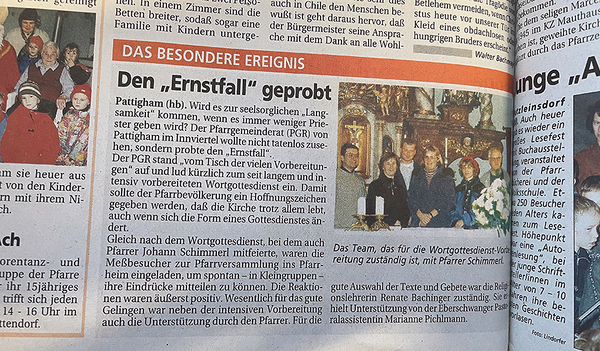 In Pattigham wurde erstmals ein Wortgottesdienst gefeiert.   