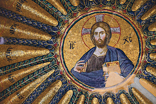 Darstellung von Jesus Christus in der Chorakirche (Istanbul) aus dem 14. Jahrhundert. 