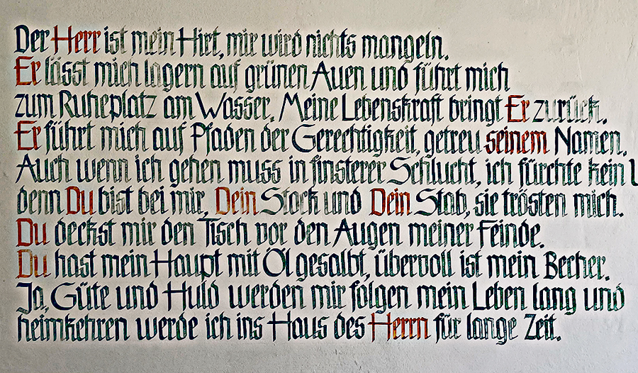 Psalm 23, Kapelle Maria an der Klamm.  