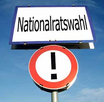 Symboltafel Nationalratswahl, ?sterreich - symbolic for parliament election