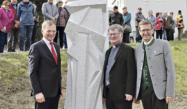 Erste „Granit-Pilger“:  Landeshaupt­mann Thomas Stelzer, Bischof Manfred Scheuer und Landesrat Markus Achleitner. 