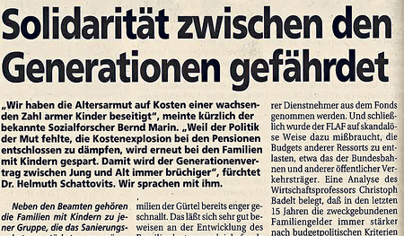Thema vor 30 Jahren: Ein Familienforscher kritisierte die Benachteiligung der Familien. 