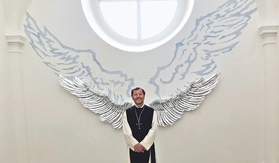Abt Dessl in der Schutzengelkapelle Wilhering