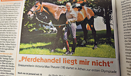 Bericht über die 18-jährige Dressurreiterin Victoria Max-Theurer. 