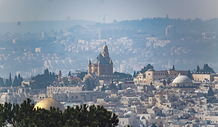 Die Dormitio-Abtei am Rand der Altstadt von Jerusalem   