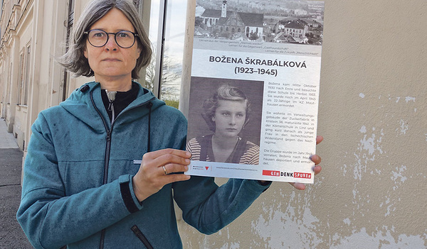 Erinnerungstafel für Božena Škrabálková.