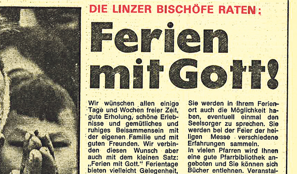 Zu Ferienbeginn vor 50 Jahren wandten  sich die Bischöfe an die Leser/innen der KirchenZeitung.
