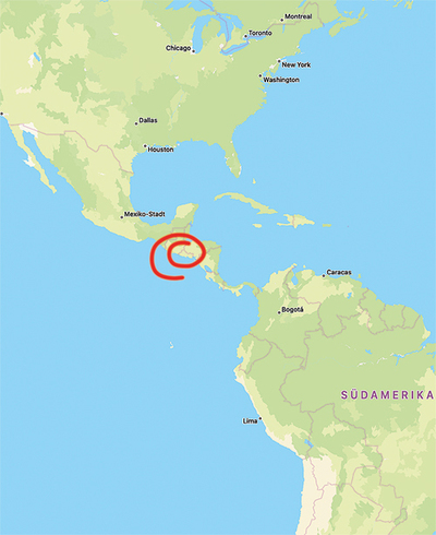 El Salvador liegt zwischen Nord- und Südamerika.