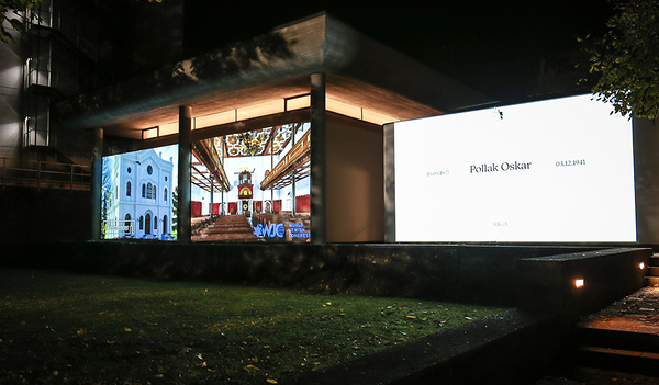 Installation an der Linzer Synagoge