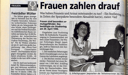 Thema vor 30 Jahren: Die Armutsgefährdung von Frauen in Österreich. 