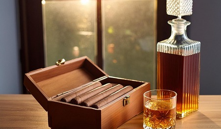 Eine Flasche Whisky auf einem Tisch
