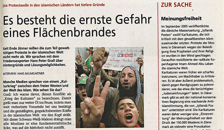 Thema vor 20 Jahren: Die Proteste gegen die Mohammed-Karikaturen. 