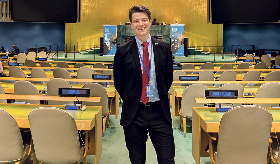 Simeon Ryckembusch absolviert sein Praktikum bei der UNO in New York.  