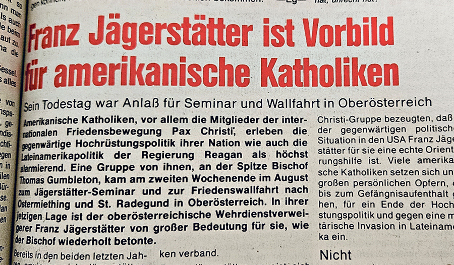 Vor 40 Jahren fand in Ostermiething ein viel beachtetes Jägerstätter-Seminar statt.     