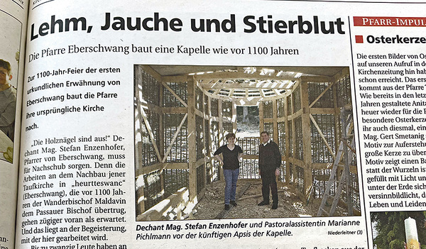 Die Pfarre Erberschwang baute ihre ursprüngliche Kirche nach.    