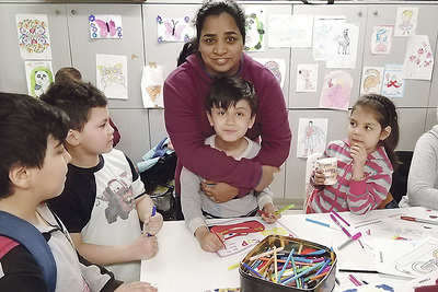 Im Tageszentrum: Hier können Flüchtlingskinder malen und spielen.