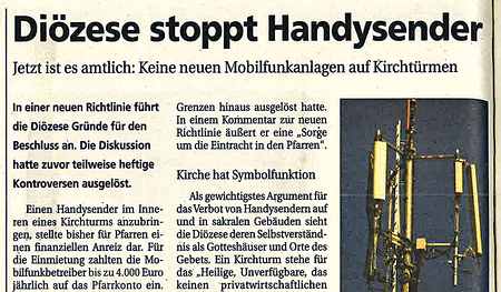 Vor 20 Jahren stoppte die Diözese Handysender auf Kirchtürmen.  