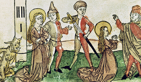 Ein Beispiel aus der Buchmalerei: Juliana vor der Enthauptung  