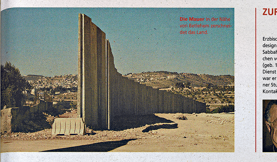 Thema vor 20 Jahren: die Mauer, die Israel von Palästina trennt.   