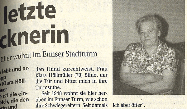 Vor 30 Jahren besuchte die Kirchenzeitung die Glöcknerin Klara Höllmüller