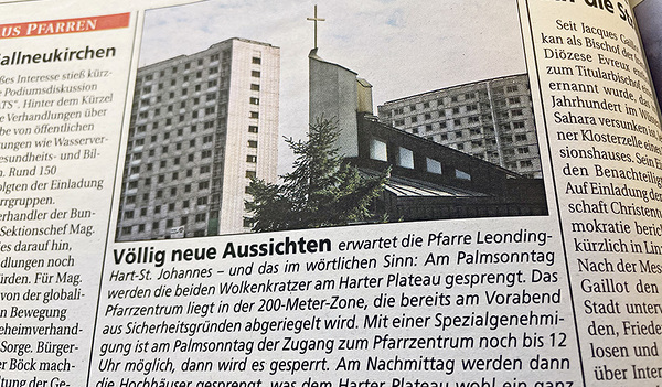 Die Hochhäuser am Harter Plateau wurden vor 20 Jahren gesprengt.