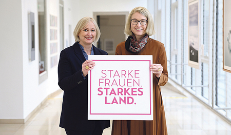 Das Frauenbudget 2026 beträgt 6.125.000 Euro. Besonders investiert werden soll laut Haberlander (re.) in Gewaltschutz. . 