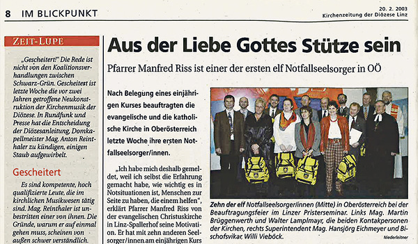 Die ersten Notfallseelsorger:innen wurden beauftragt.   