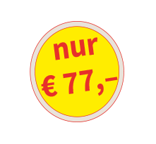 Nur 77 Euro, 20% Ermäßigung