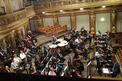 Foto von der Stellprobe im Wiener Musikverein