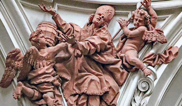 F. Brenno: Stuckrelief, 1690, Erhardskirche in Salzburg