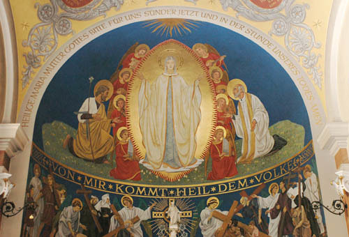 Krankenhaus der Barmherzigen Schwestern, Linz, Kunst, Kreuz, Kapelle, Kirche, Texte, Statuen, Hl. Maria, Wandmalerei, Kirchenb?nke, AltarFranz Maria GlaserEinfaltstra?e 7, 4020 LinzBLZ 49460 SpardabankKontonummer 00-378.444