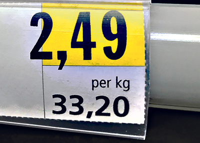 Hilfreich kann es sein, auf den Kilopreis zu achten.    