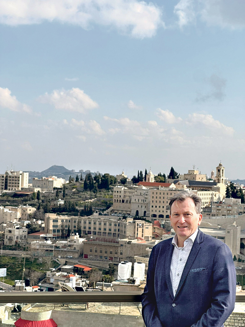 Andreas Kickinger, Geschäftsführer von Biblische Reisen Österreich in Betlehem   