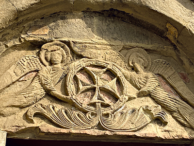 Eingang zur Dschwari-Kirche (6. Jahrhundert) bei Mzcheta. 