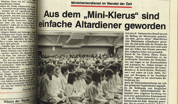 Vor 35 Jahren beleuchtete die KirchenZeitung die neue Rolle der Ministrant/innen.  