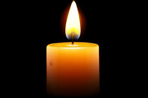 Vector illustration of yellow candle on black background