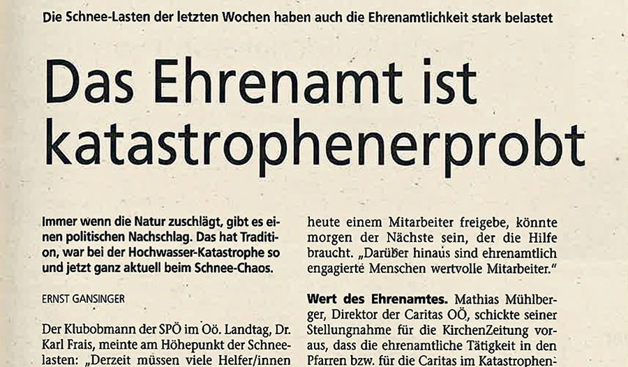 Thema vor 20 Jahren: Diskussion über das  Ehrenamt.