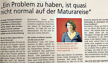 Thema vor zehn Jahren: Eine Seelsorgerin begleitete eine Maturareise. 