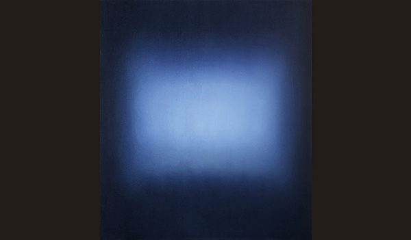 Adelheid Rumetshofer, middle bright blues, Öl auf Leinwand, 2019