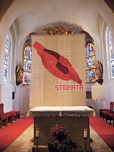 Fastentuch der Pfarre Hörsching.