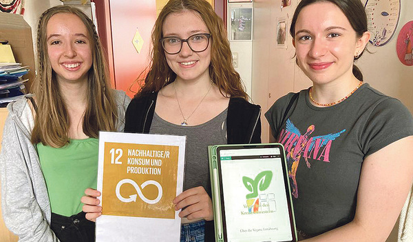 Am Schulzentrum der Kreuzschwestern in Linz arbeiteten die Schüler/innen an verschiedenen Nachhaltigkeitsprojekten. 
