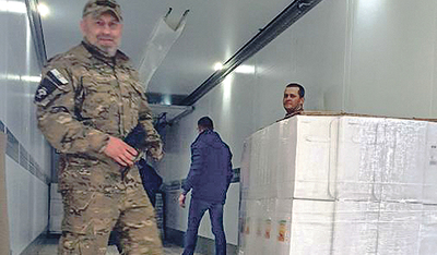 Beim Entladen in Garwolin.   