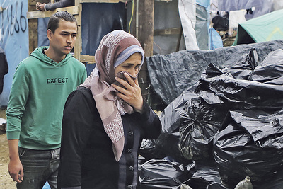 im Flüchtlingslager Moria auf Lesbos