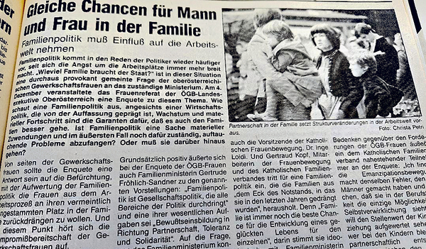 Thema Familienpolitik vor 40 Jahren.  