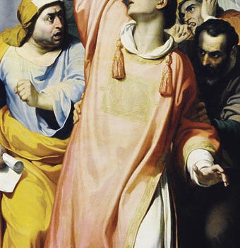 Hl. Erzm?rtyrer Stephanus; die Rede / Apologie / Predigt des hl. Stephanus vor dem Hohen Rat / Sanhedrin; Himmel