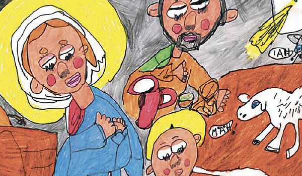 Die Geburt Jesu aus der Sicht von Melanie, zu sehen im Buch „Das Weihnachtsgeheimnis“ (Wagner-Verlag).